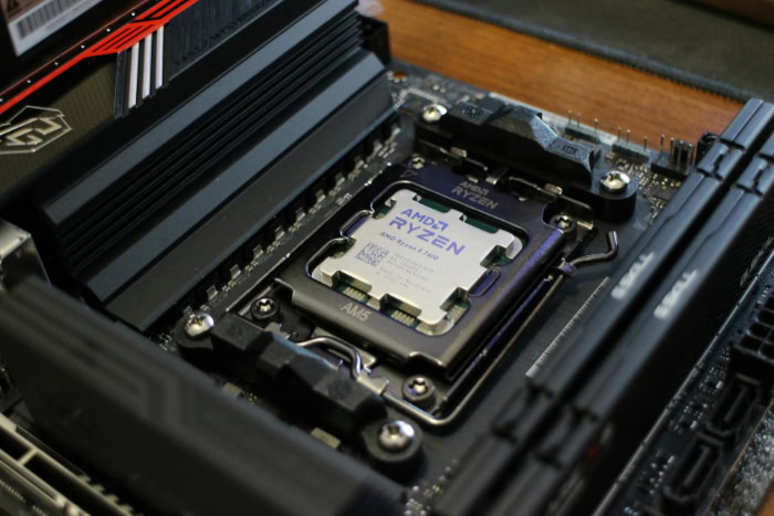 AMD Ryzen processor seated in AM5 socket