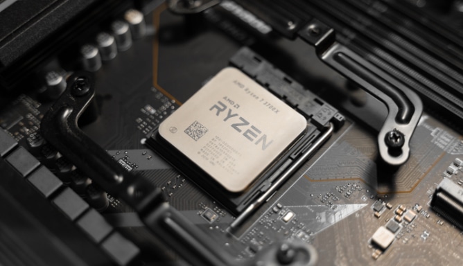 Close up of AMD Ryzen