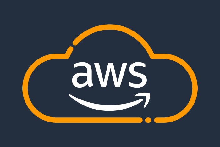 Amazon Web Services logo inside an orange cloud