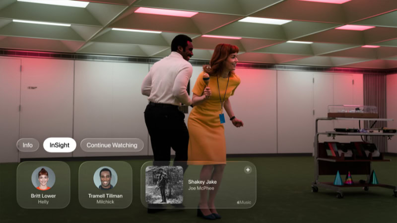 Apple TV InSight interface overlay on a show
