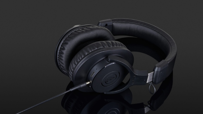 Black Audio Technica on black surface