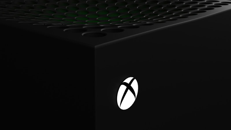 Black Xbox Series X console with glowing logo