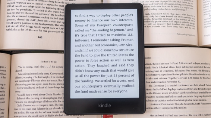 Black kindle turned on