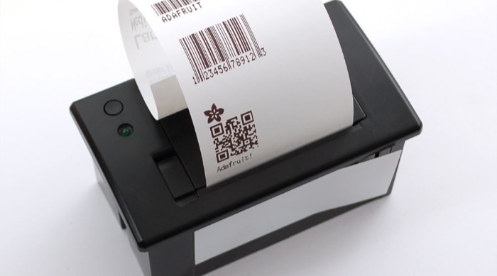 Black thermal printer with paper