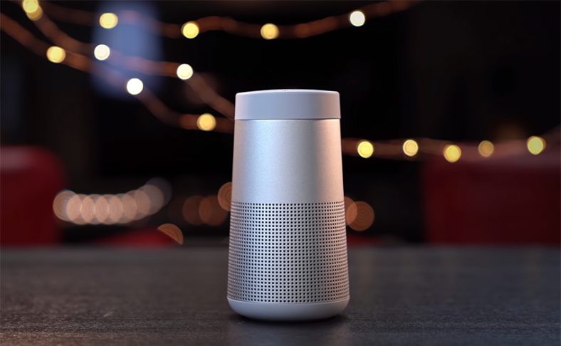 White Bose SoundLink Revolve on table