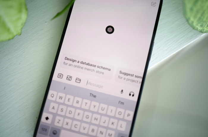 ChatGPT app interface open on a mobile phone