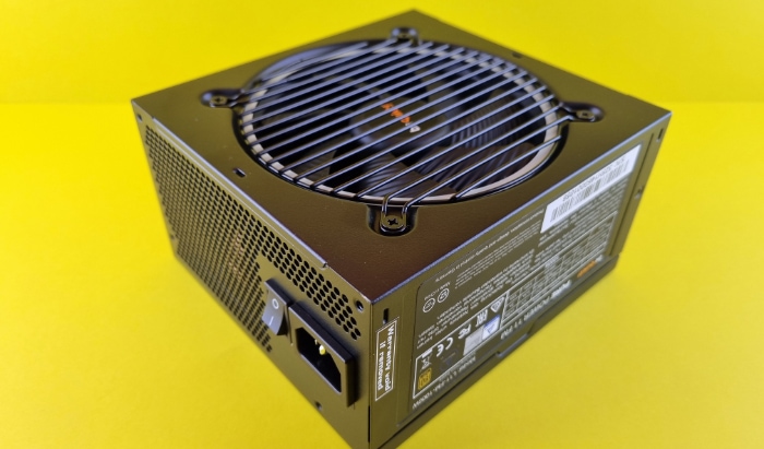 Close up PSU on yellow background