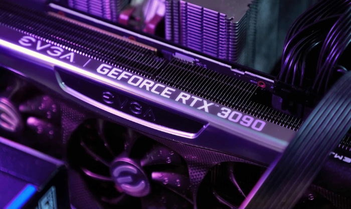 Close up of EVGA rtx 3090