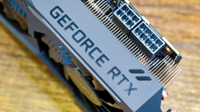 Close up of Geforce RTX graphic card