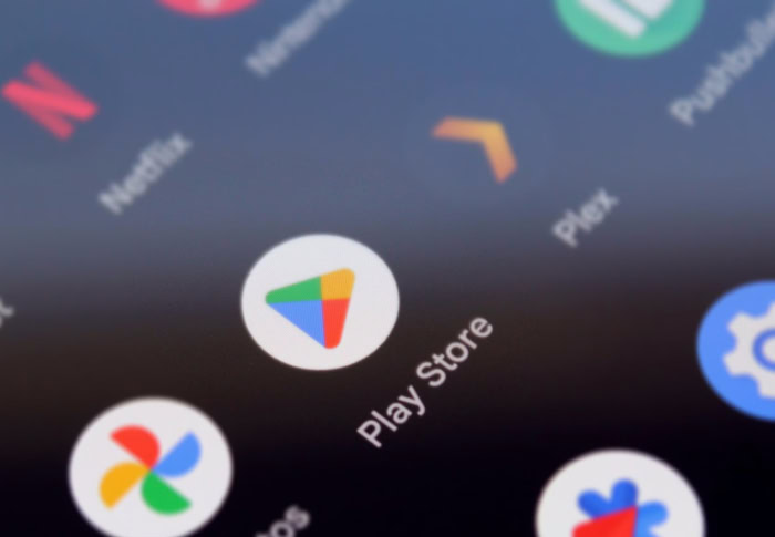 Close up of Google Play Store icon on Android
