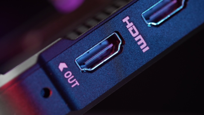 Close up of HDMI output