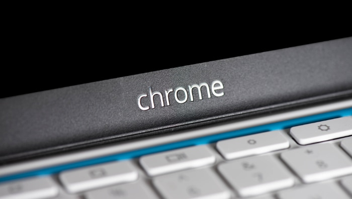 Close up of HP chromebook