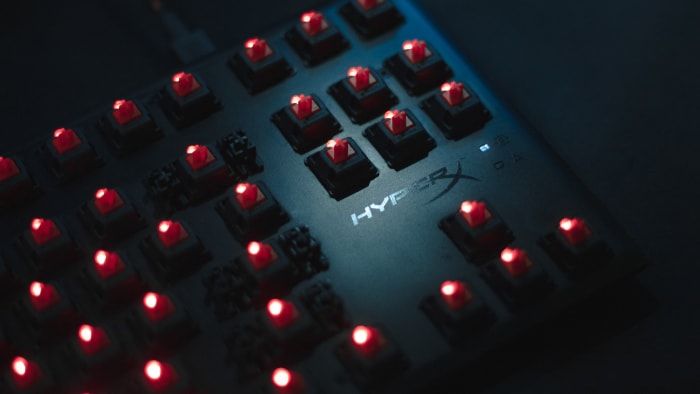 Close up of HyperX Keyboard