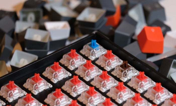Close up of Mechanical Keyboard Switches
