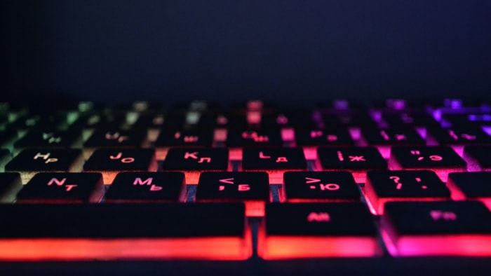 Close up of RGB keyboard 1