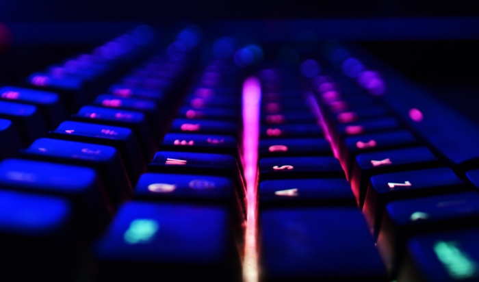 Close up of RGB keyboard