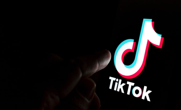 Close up of TikTok logo