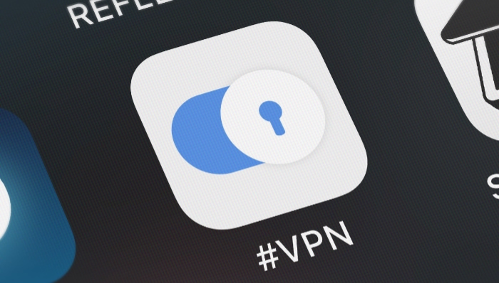 Close up of VPN icon on iphone