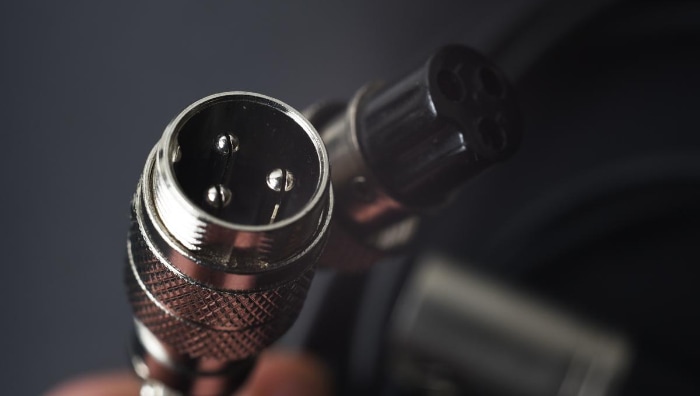 Close up of XLR connectors