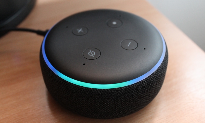 Close up of amazon echo dot