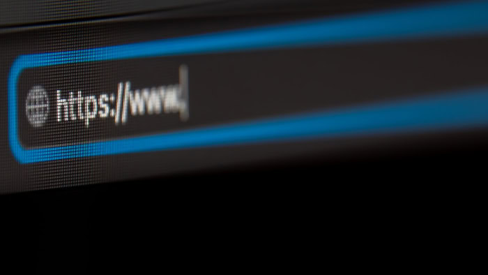 Close up of an HTTPS URL in a browser address bar