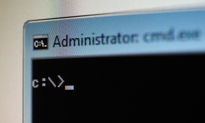 Close up of command prompt windows