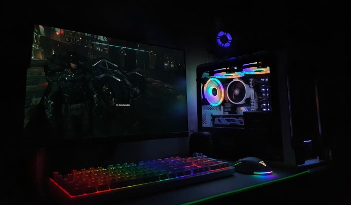 Close up of gaming pc