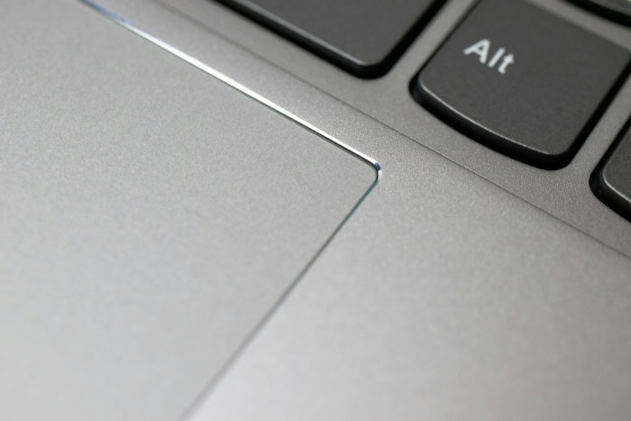 Close up of laptop trackpad and keyboard