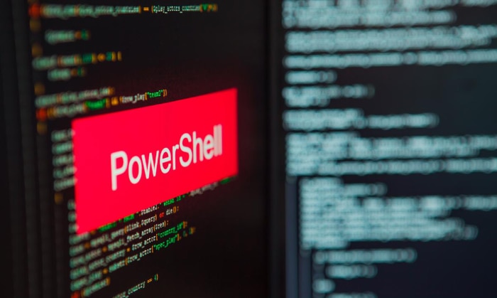 Close up of powershell