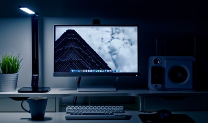 Desktop PC on white desk