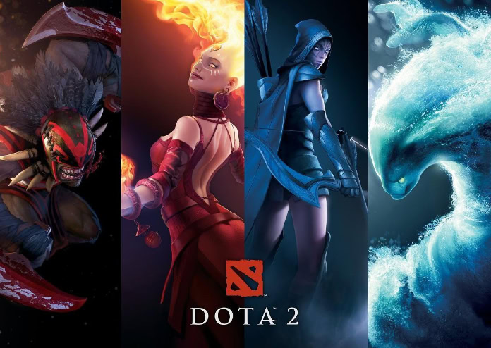 Dota 2 heroes lineup showing diverse character designs