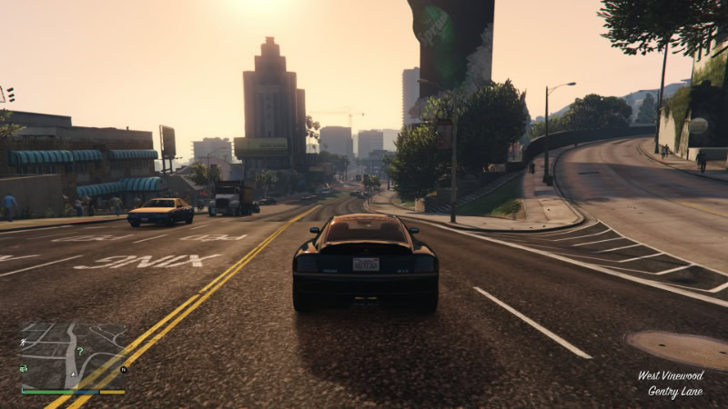 Driving through city in Grand Theft Auto V