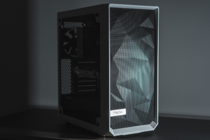 Fractal PC Case on floor