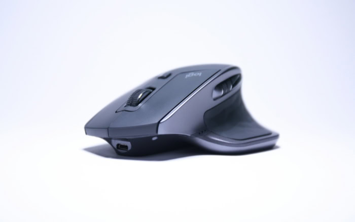 Front view of Logitech MX Master wireless mouse