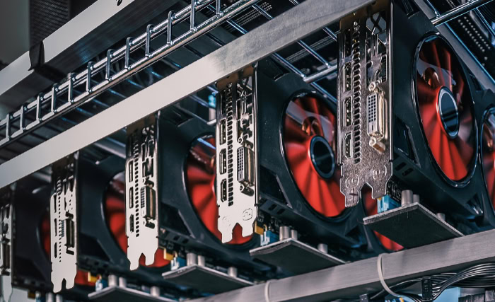 GPU mining rig with multiple graphics cards