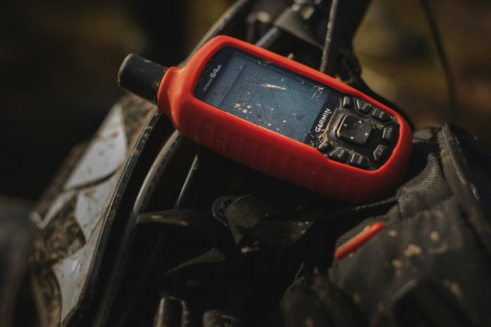 Garmin GPS device with red protective case