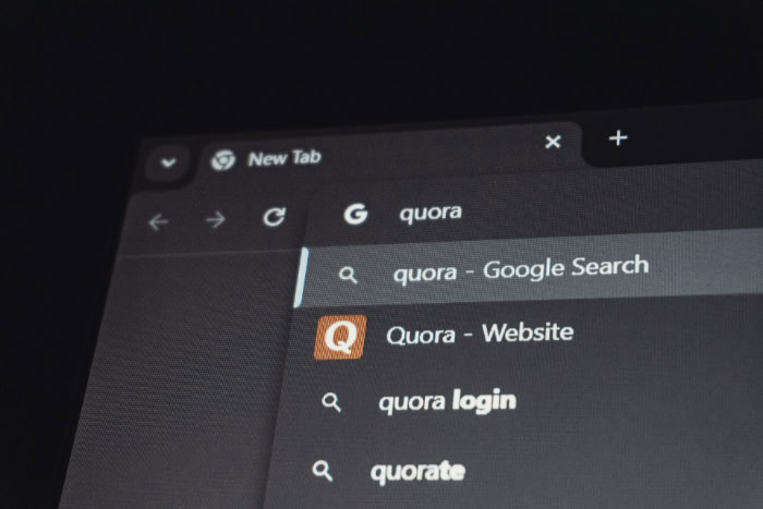 Google Chrome browser showing Quora search suggestions