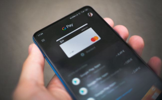 Google Pay on black smartphone