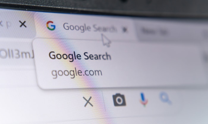 Google search on google chrome tab
