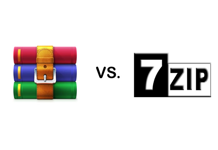 Graphic comparison between WinRAR and 7 Zip