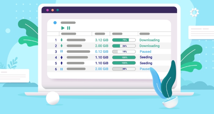 Illustration of torrenting files