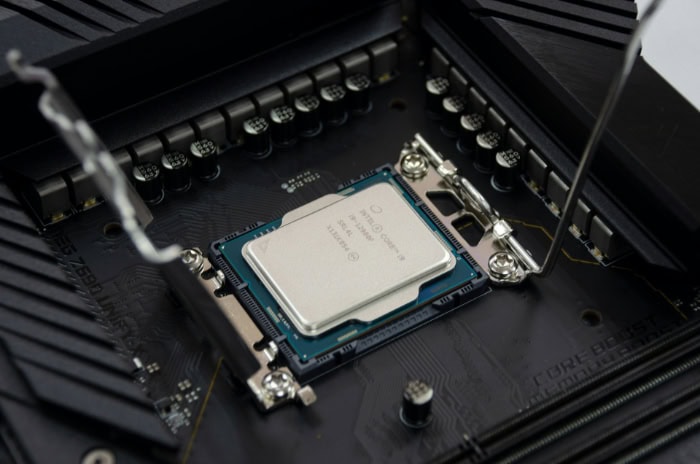 Intel processor installed on a gaming motherboard