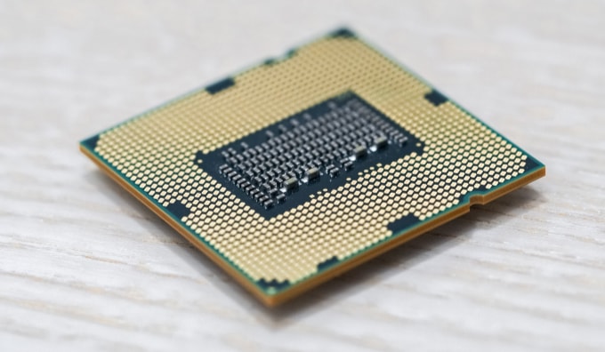 Close up of Intel's CPU