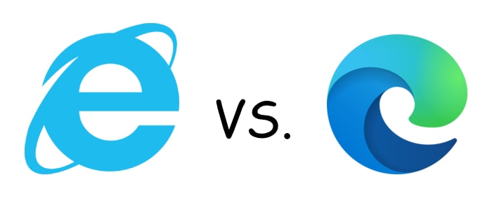 Illustration of Internet Explorer vs. Microsoft Edge