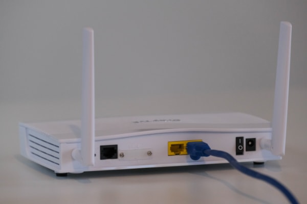 White router on white surface