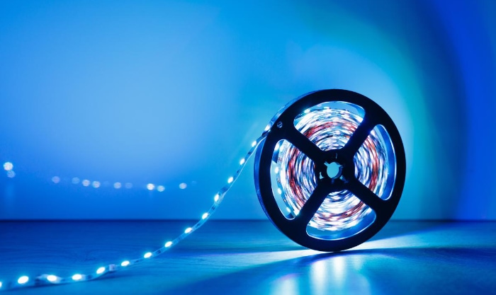 LED strip with blue color