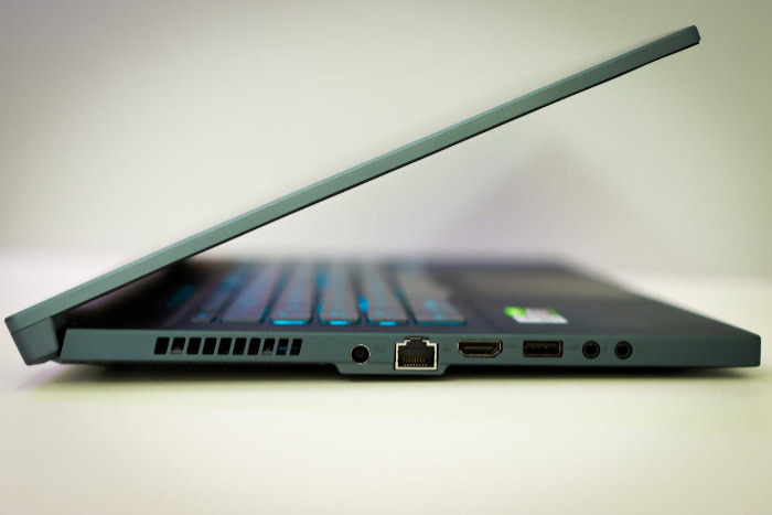 Laptop side showing Ethernet port and other connections