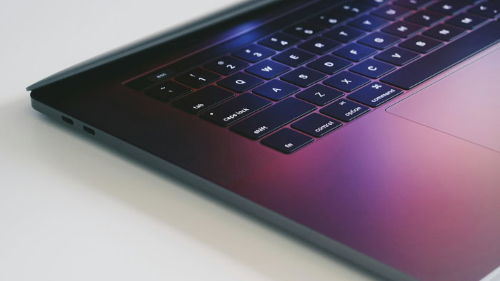 MacBook Pro keyboard and partial trackpad