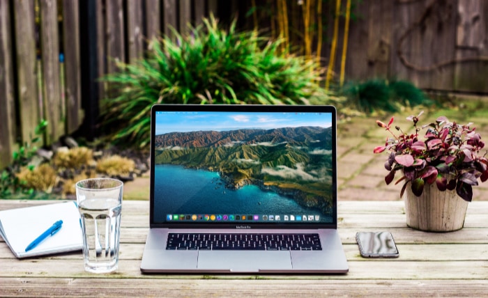 Macbook Pro on wooden table