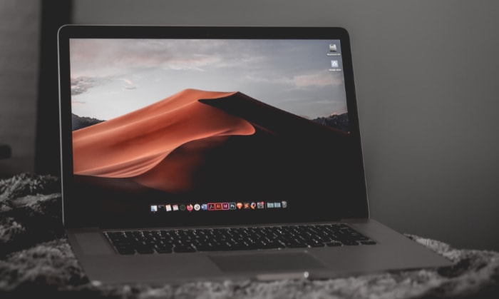 Macbook on blanket